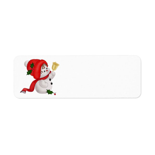 Cute animated Snowman Return Address Label (Front)
