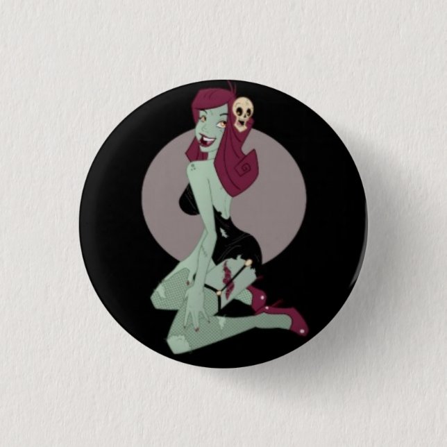 Cute Animated Zombie Pinup Girl 3 Cm Round Badge (Front)