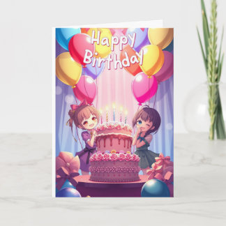 Cute Anime Birthday Card