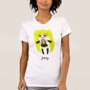 Cute Anime Blonde Girl Personalised T-Shirt