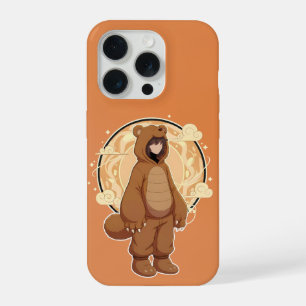 Cute Anime Boy in Bear iPhone 15 Pro Case