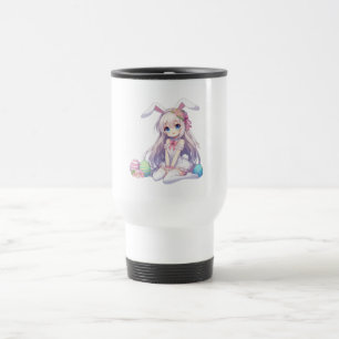 cute, anime bunny Easter Travel Mug