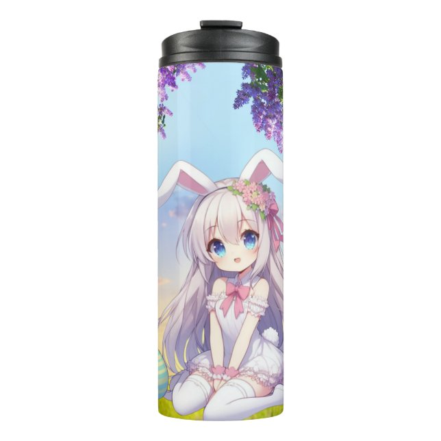 cute, anime bunny spring/Easter Thermal Tumbler (Front)