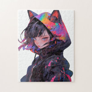 Cute Anime Catgirl Jigsaw Puzzle