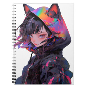 Cute Anime Catgirl Notebook