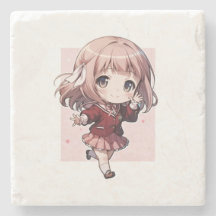 cute anime character coaster