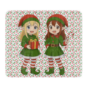 Cute anime Christmas elves Sweatshirt Cutting Board