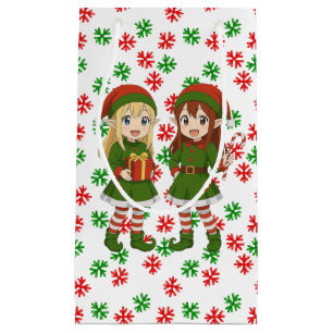 Cute anime Christmas elves Sweatshirt Small Gift Bag