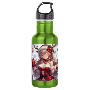 Cute anime Christmas girl 532 Ml Water Bottle