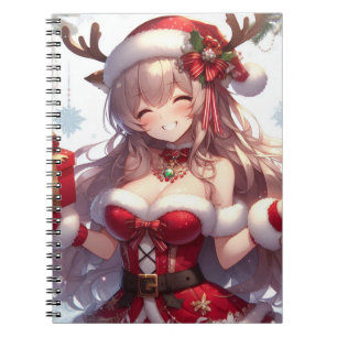 Cute anime Christmas girl Notebook