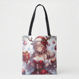 Cute anime Christmas girl Tote Bag