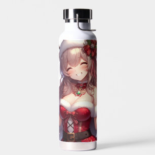 Cute anime Christmas girl Water Bottle