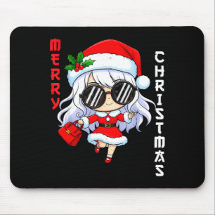 Cute Anime Christmas Pajama Outfit Funny Holiday F Mouse Pad