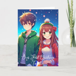 Cute Anime Couple   Our First Christmas Card