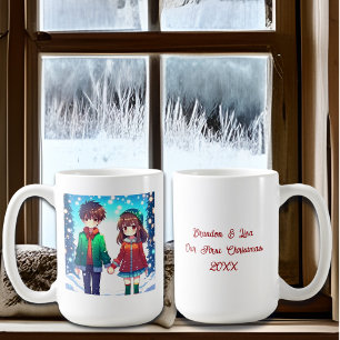 Cute Anime Couple   Our First Christmas Coffee Mug