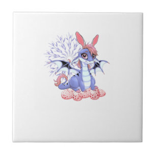 Cute Anime Dragon Bunny Easter Shirt Toddler Girl  Ceramic Tile