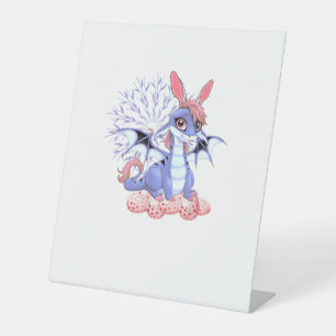 Cute Anime Dragon Bunny Easter Shirt Toddler Girl  Pedestal Sign