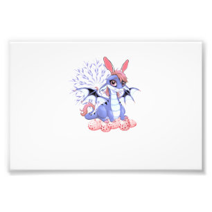 Cute Anime Dragon Bunny Easter Shirt Toddler Girl  Photo Print