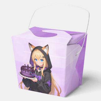 Cute Anime Dragon Girl's Birthday Party Thank You Favour Box