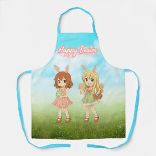 Cute anime Easter bunny girls Apron