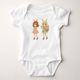 Cute anime Easter bunny girls Baby Bodysuit