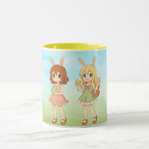 Cute anime Easter bunny girls Mug