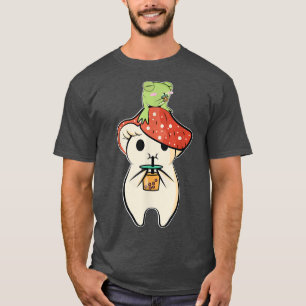 Cute anime Frog Mushroom Matcha Tea  T-Shirt