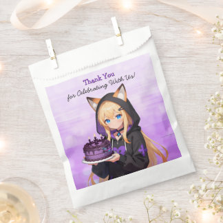 Cute Anime Girl and Dragon Girl's Birthday Party Favour Bag