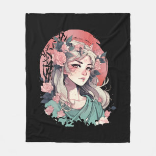 Cute Anime Girl Fleece Blanket