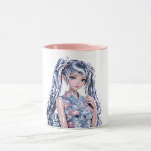 Cute Anime Girl Illustration Mug