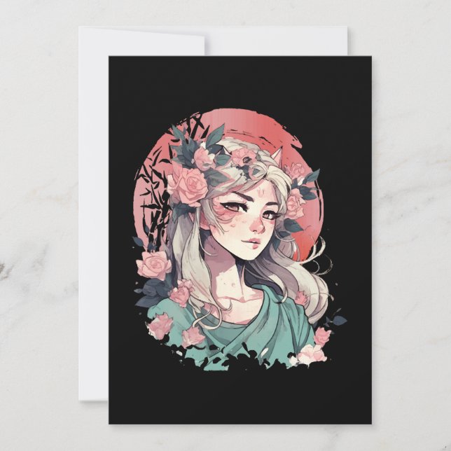 Cute Anime Girl Invitation (Front)