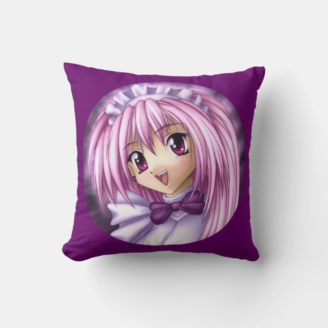 Cute Anime Girl Maid Cushion (Front)
