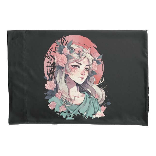 Cute Anime Girl Pillowcase (Front)