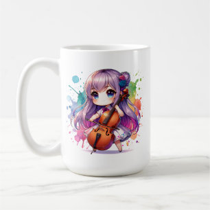 Cute Anime Girl Playing Cello Player Coffee Mug
