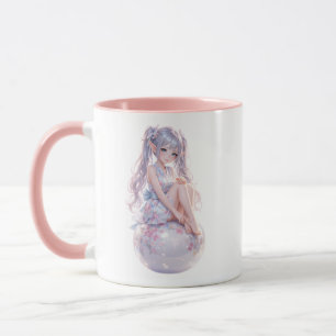 Cute Anime Girl Sitting Mug