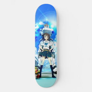 Cute anime girl skateboard