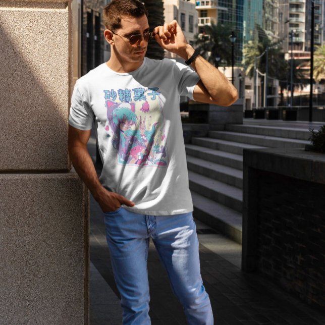 Cute Anime Girl With Plushie T-Shirt (Creator Uploaded)