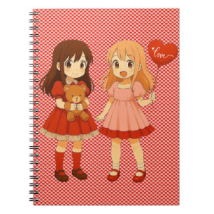 Cute anime girls Valentine's Day Notebook