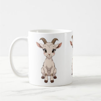 Cute Anime Goat with Big Eyes Coffee Mug