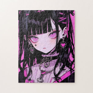Cute Anime Goth Girl Jigsaw Puzzle