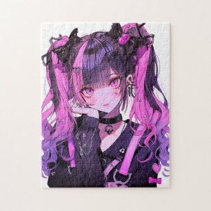 Cute Anime Goth Girl Jigsaw Puzzle