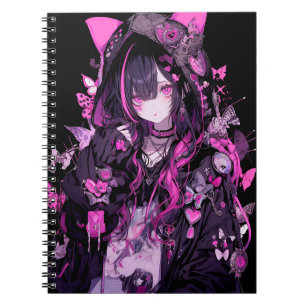 Cute Anime Goth Girl Notebook