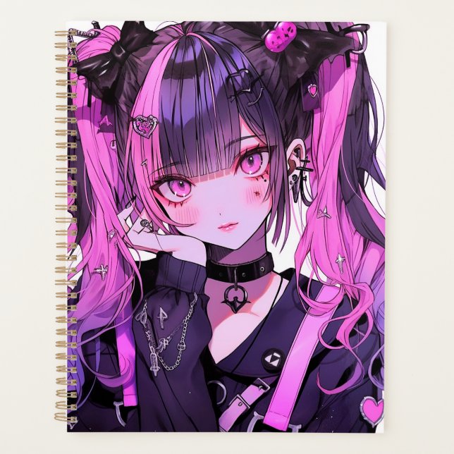 Cute Anime Goth Girl Planner (Front)