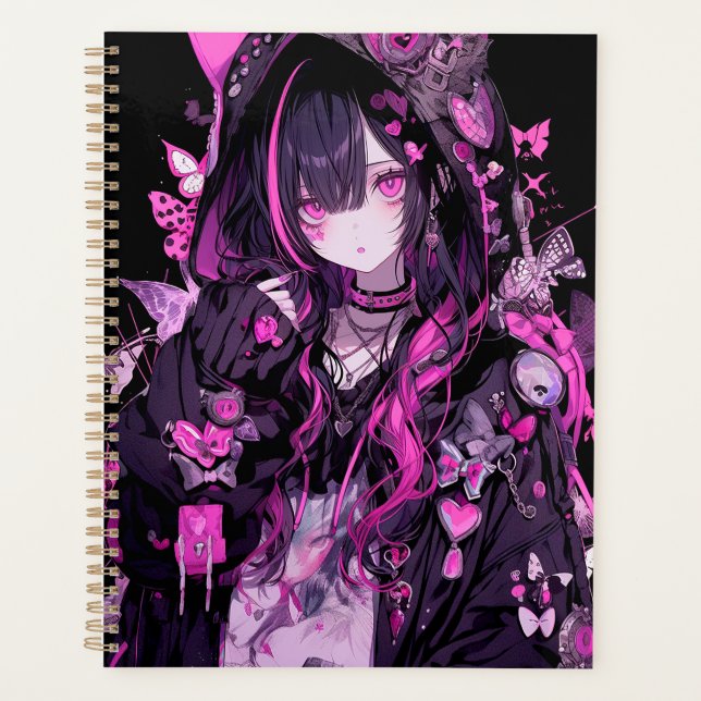 Cute Anime Goth Girl Planner (Front)