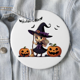 Cute, anime Halloween witch 6 Cm Round Badge
