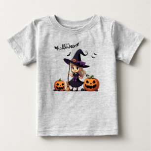 Cute, anime Halloween witch Baby T-Shirt