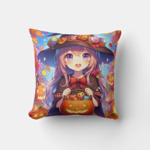 Cute Anime Halloween Witch Cushion