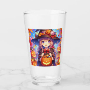 Cute Anime Halloween Witch Glass