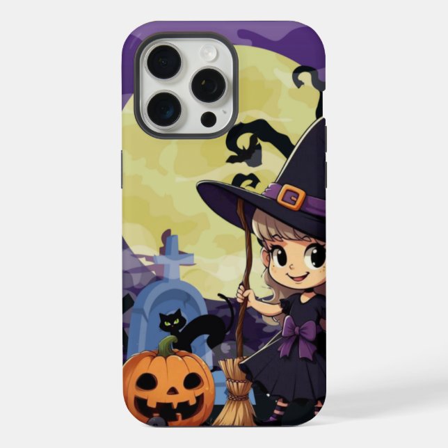 Cute Anime Halloween Witch iPhone Case (Back)