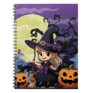 Cute Anime Halloween Witch Notebook